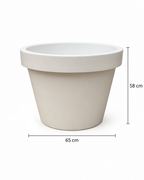 Lira Blanc – Pot XXL minimaliste – Ø65 × H58 cm