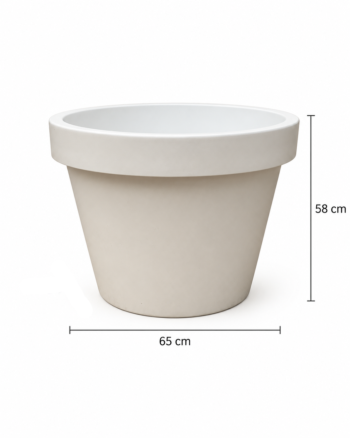 Lira Blanc – Pot XXL minimaliste – Ø65 × H58 cm
