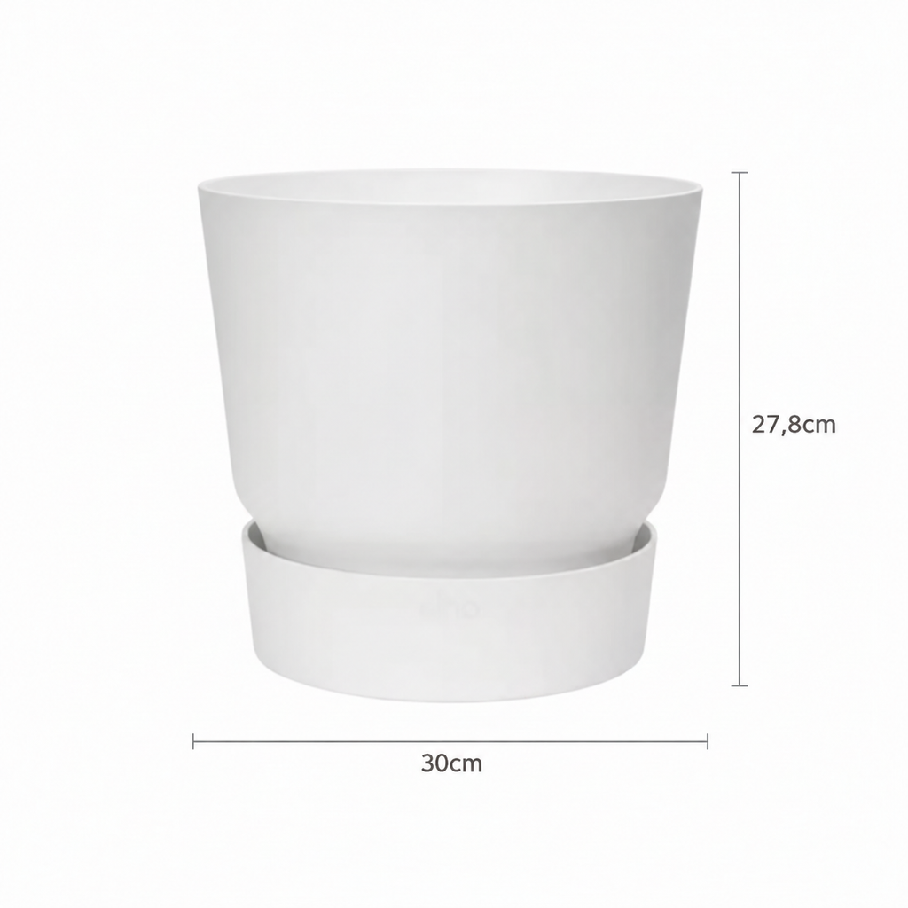 Elho Greenville Rund Weiß – Topf mit Wasserreservoir – Ø14 / Ø20 cm
