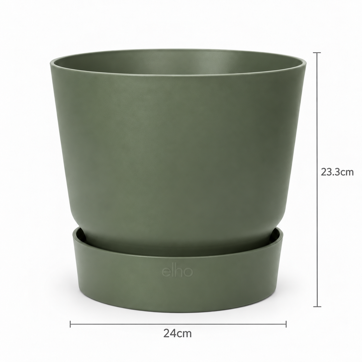 Elho Greenville Round Leaf Green – Pot with water reservoir – Ø14 / Ø20 cm