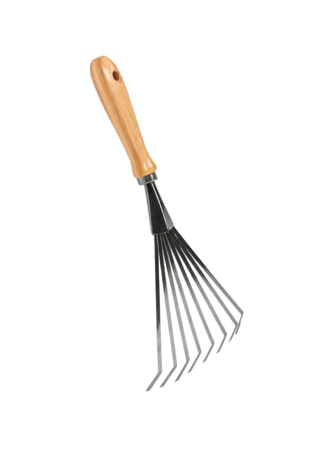 9-Tine Galvanized Steel and Ash Wood Garden Claw – Precise Hand Rake for Vegetable Patches and Planters