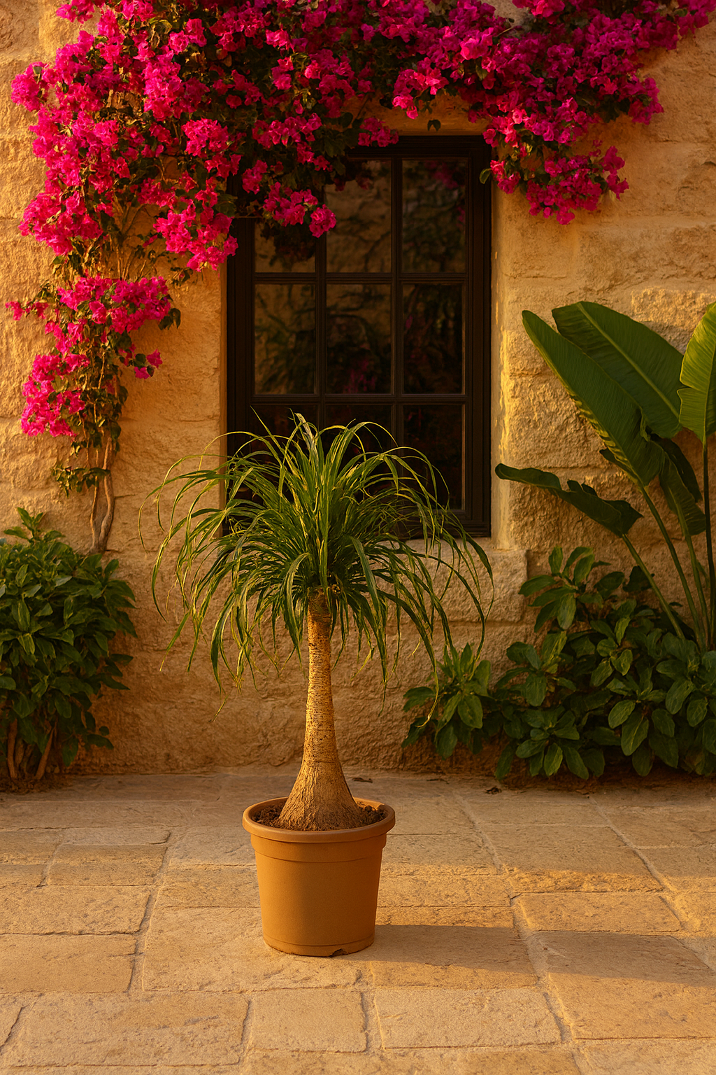 Beaucarnea Recurvata – Elefantenfuß – 3 Größen – Grafische Darstellung der Pflanze – Douceur Maison