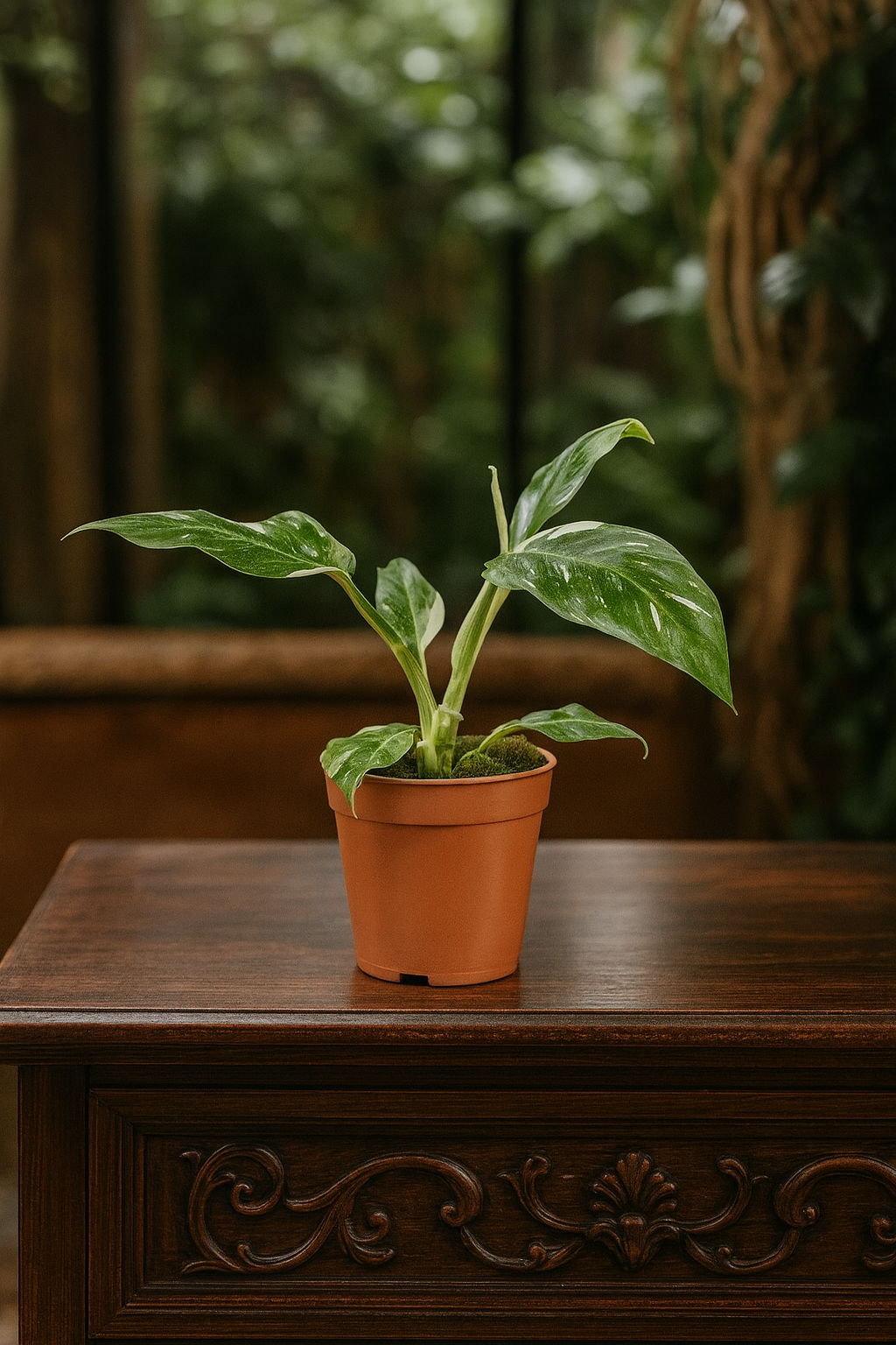 Philodendron White Princess – Plante rare & marbrures uniques (B Grade) – Ø12 cm – 30 cm