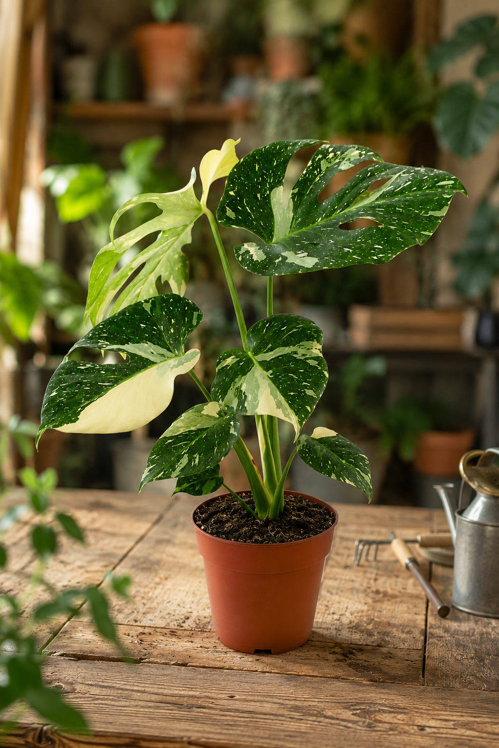 Monstera Thai Constellation – Rare Starry Variegated Plant – Ø15 cm – 50 cm