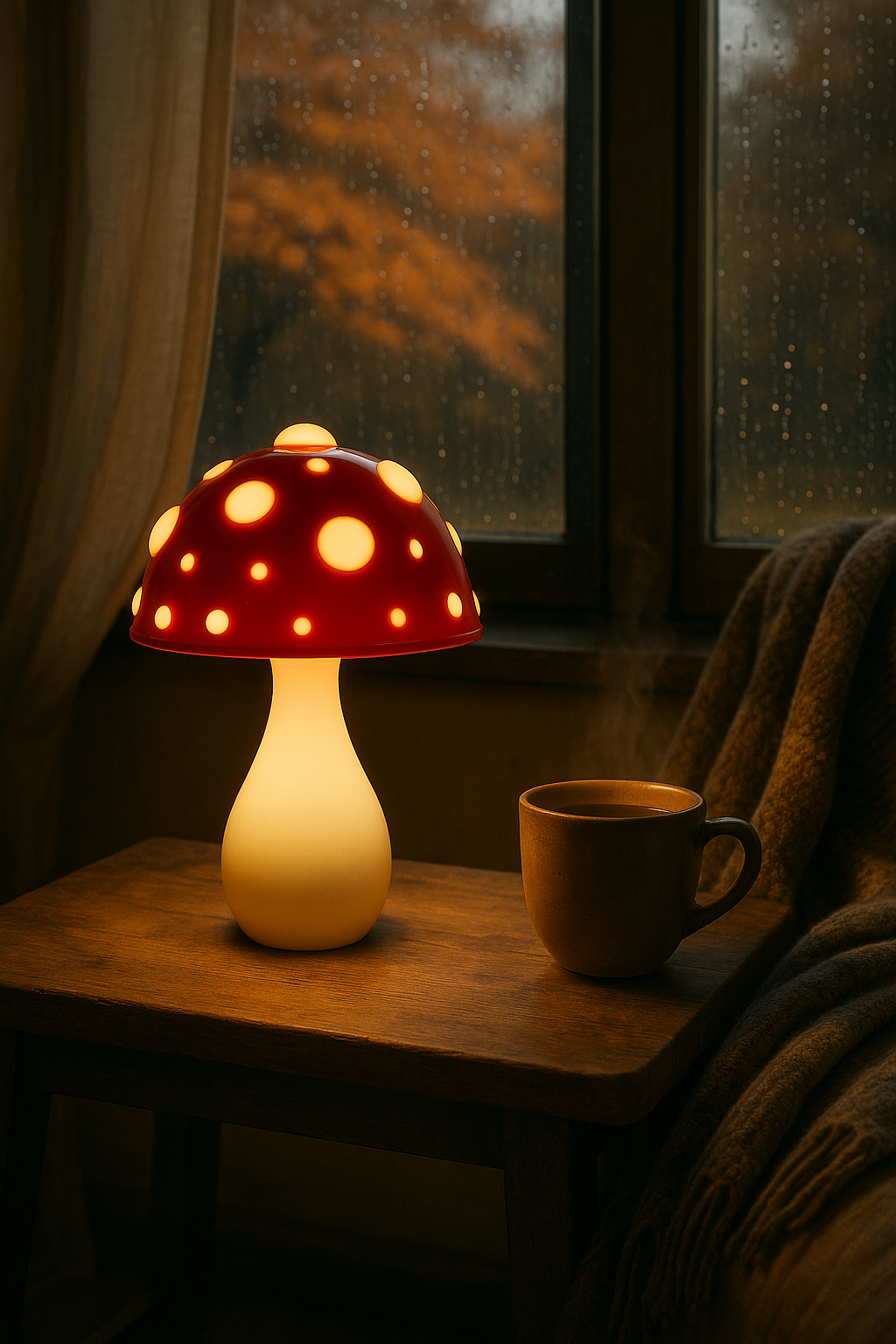 Lampe Champignon Rouge – Tricolore USB