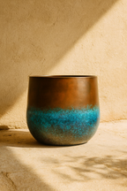 Elisa Mystic Bronze – Cache-pot en céramique texturée, finition bronze artistique