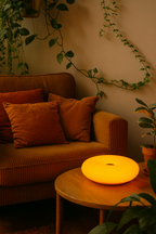 Rechargeable Touch-Sensitive Orange Donut Lamp – Bauhaus Design Table Lamp – 3 LED Lighting Modes – Soft &amp; Modern Ambiance