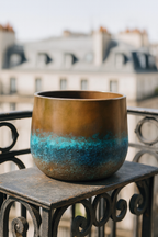 Elisa Mystic Bronze – Cache-pot en céramique texturée, finition bronze artistique