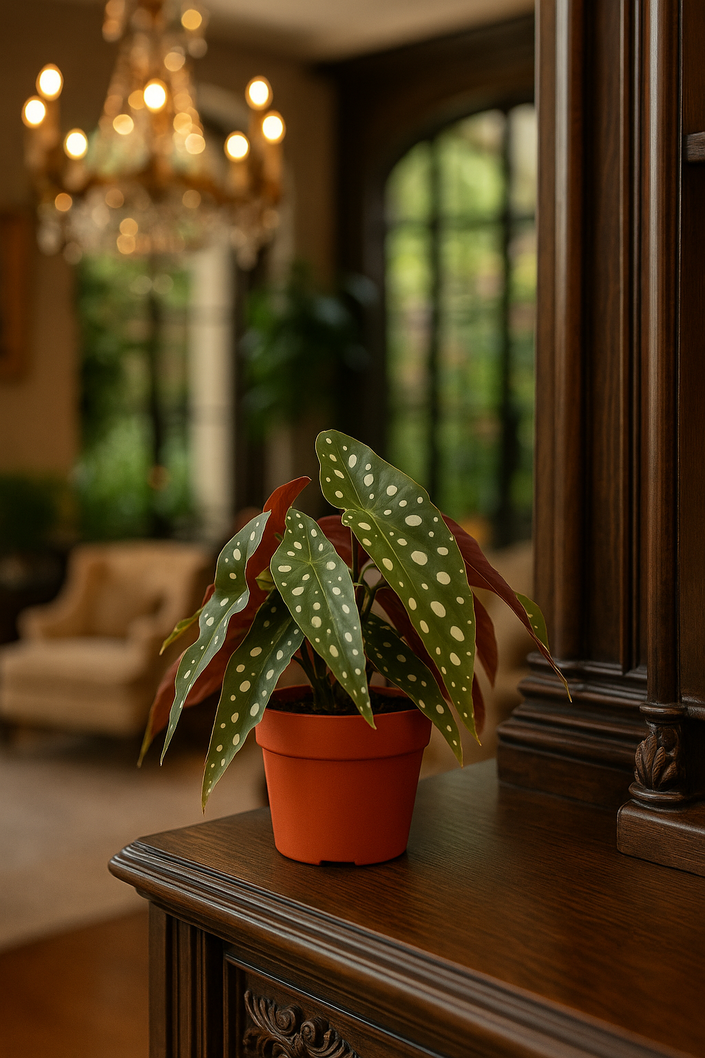 Begonia Maculata – Plante rare Ø12 cm - 20 cm – Feuilles tachetées décoratives – Plante d’intérieur graphique & tropicale