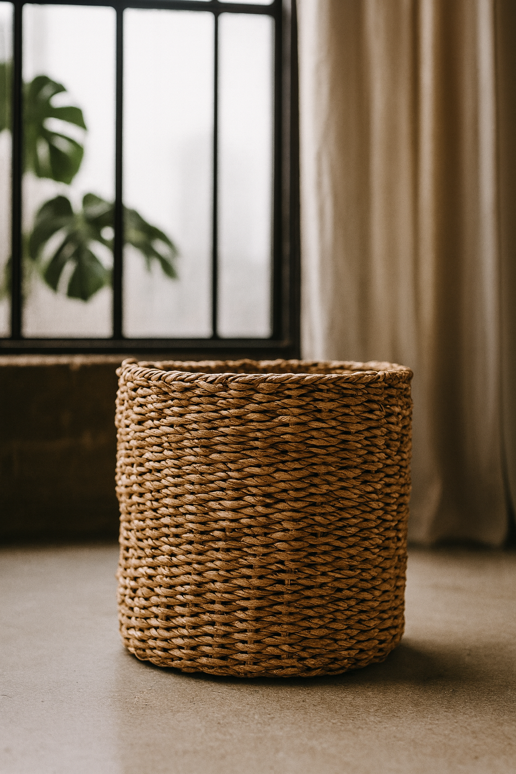 Panier Ido en fibres naturelles – Cache-pot décoratif artisanal pour plantes d’intérieur