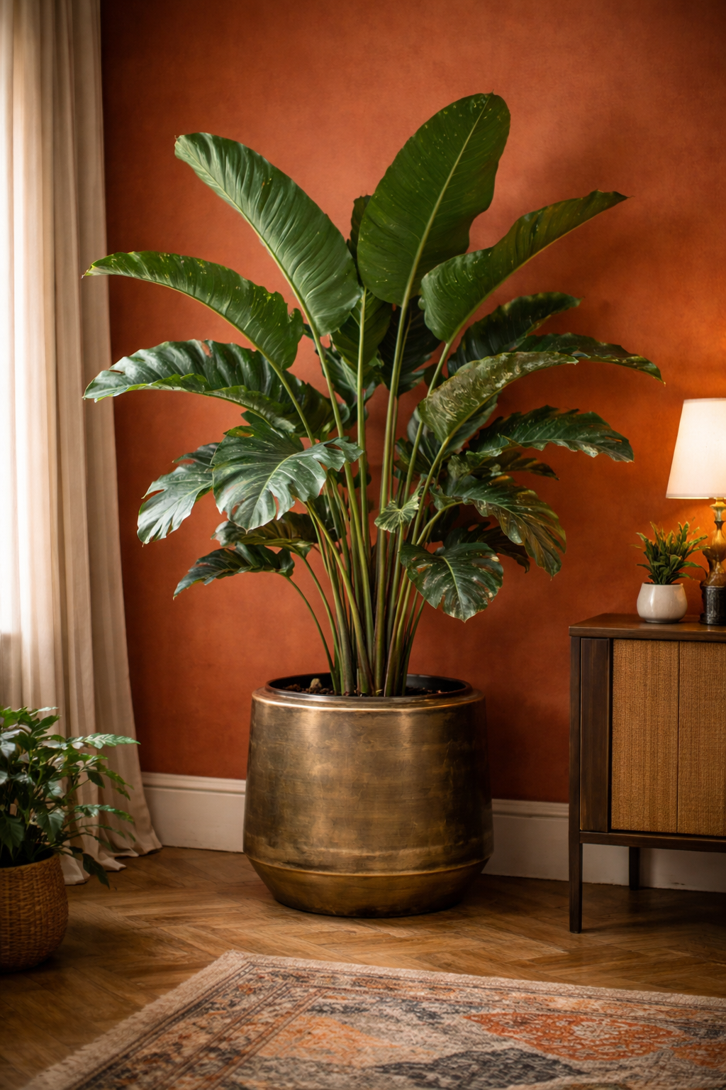 Vintage Gold Indigo Pot – Vintage gold metal planter – Ø33 / Ø46 / Ø58