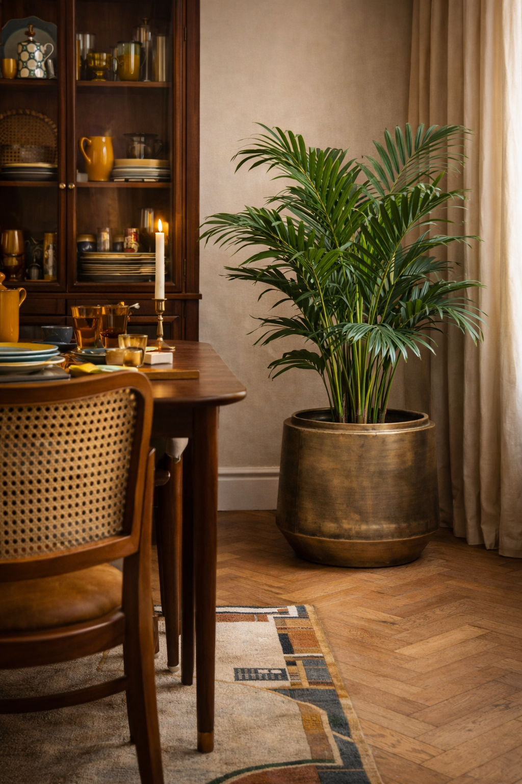 Vintage Gold Indigo Pot – Vintage gold metal planter – Ø33 / Ø46 / Ø58