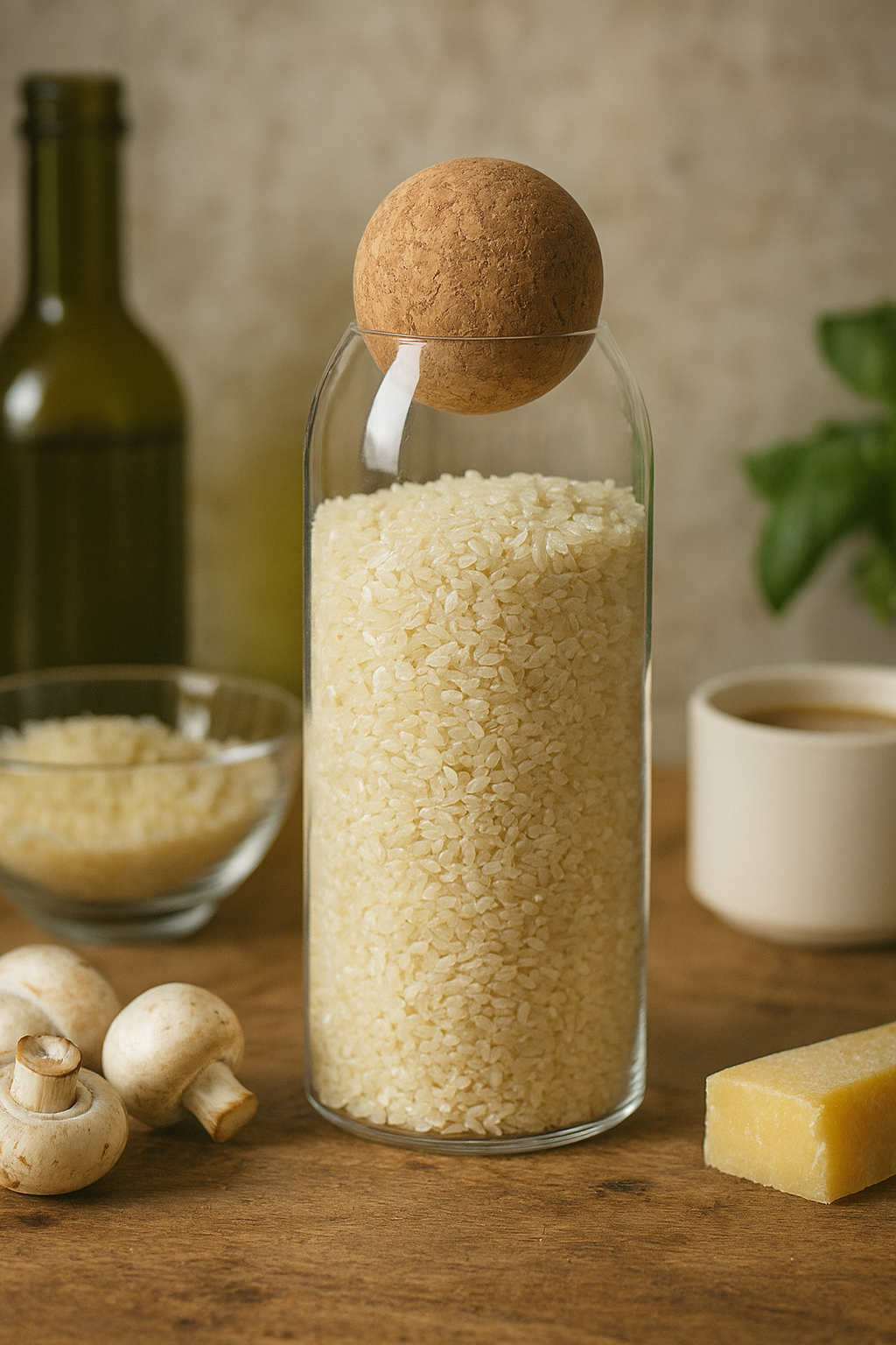 Lot de 4 Bocaux Hermétiques en Verre avec Bouchon en Liège – Rangement Cuisine Design – 500 ml, 800 ml, 1000 ml, 1200 ml – Conservation Café, Thé, Pâtes, Céréales