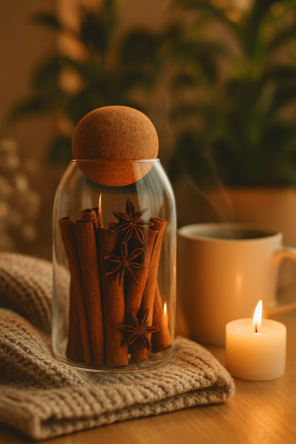 Lot de 4 Bocaux Hermétiques en Verre avec Bouchon en Liège – Rangement Cuisine Design – 500 ml, 800 ml, 1000 ml, 1200 ml – Conservation Café, Thé, Pâtes, Céréales