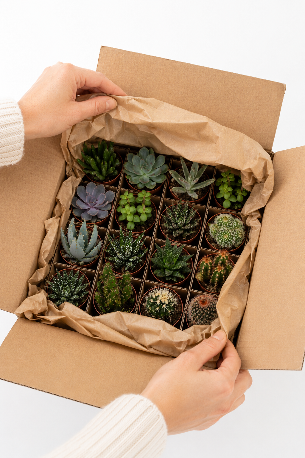 Cactus & Succulents Mix – 15 Plants Without Pots – Ø5.5 cm