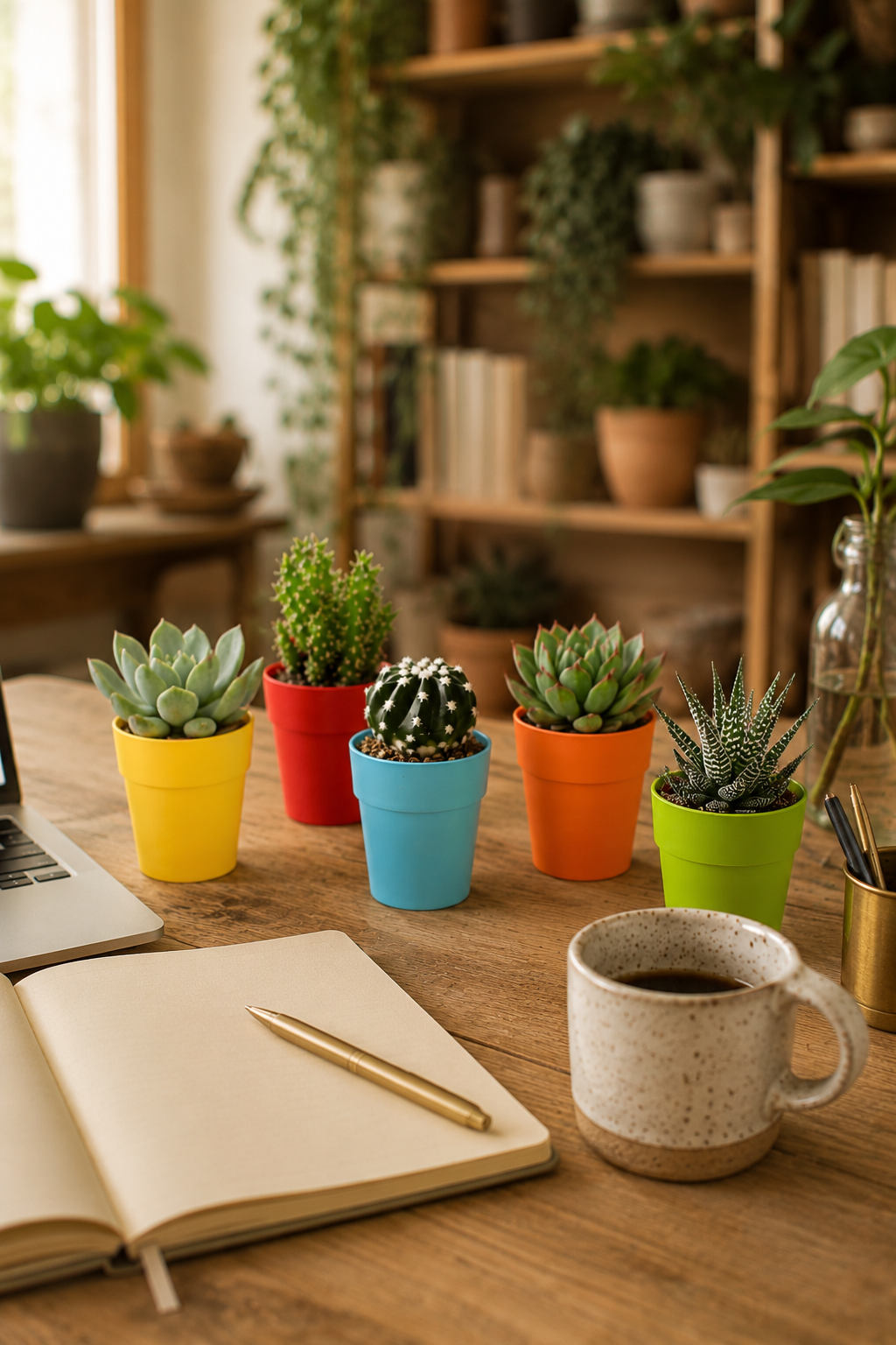 Mixed Cactus & Succulents – 15 Colorful Potted Plants – Ø5.5 cm