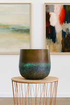 Elisa Mystic Bronze – Cache-pot en céramique texturée, finition bronze artistique