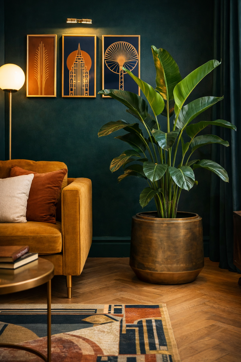 Pot Indigo Vintage Gold – Cache-pot doré vintage en métal – Ø46 / Ø58