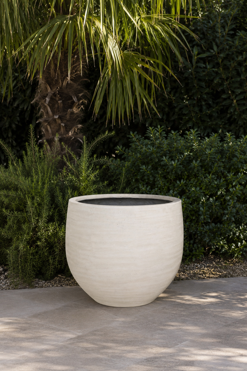 Jumbo Orb Washed Ivory Cachepot