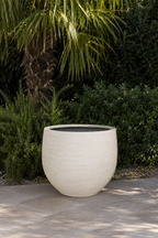 Jumbo Orb Washed Ivory Cachepot
