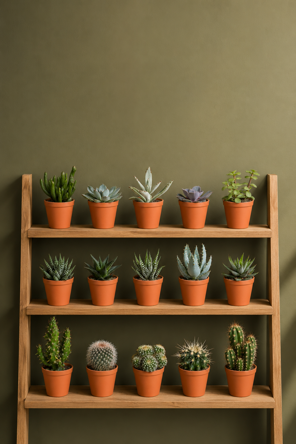 Cactus & Succulent Mix – 15 Plants in Terracotta Pots – Ø5.5 cm