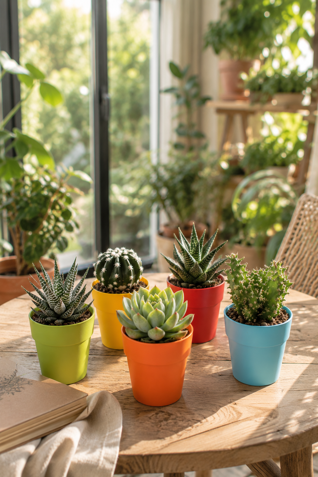 Mixed Cactus & Succulents – 15 Colorful Potted Plants – Ø5.5 cm