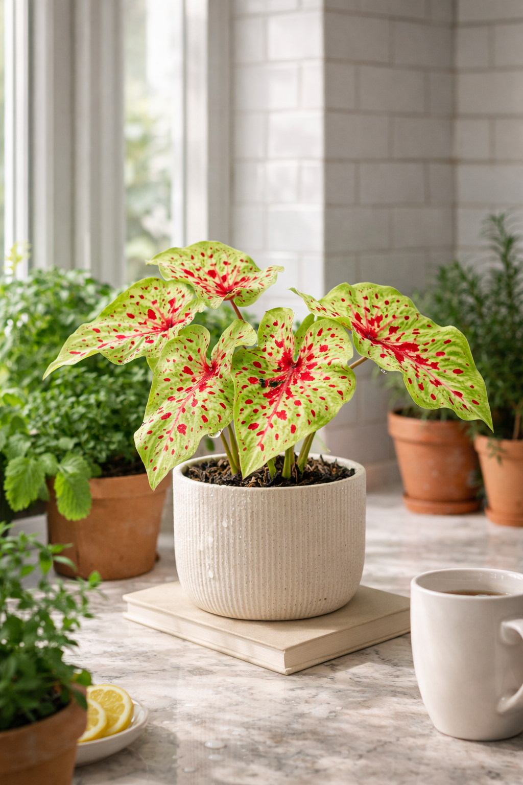 Caladium Miss Muffet – Ø12 cm – Hauteur 20 à 30 cm