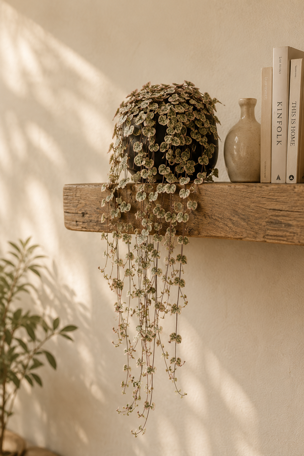 Ceropegia Woodii Variegata – Seltene Hängepflanze Herz-am-Faden – Ø14 cm