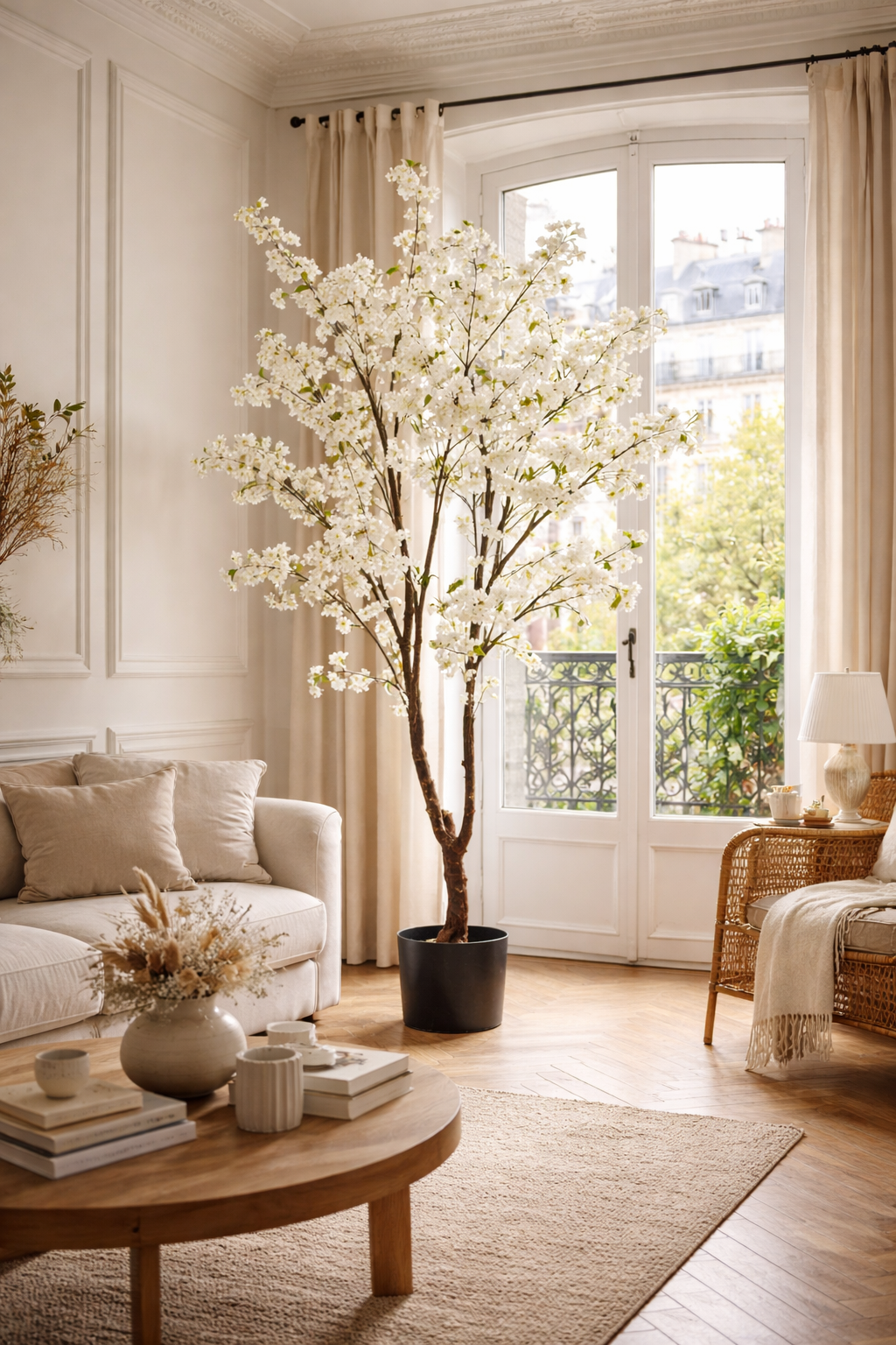 Cerisier Japonais Artificiel – Prunus Kersenbloesem – Rose & Blanc – 210 cm