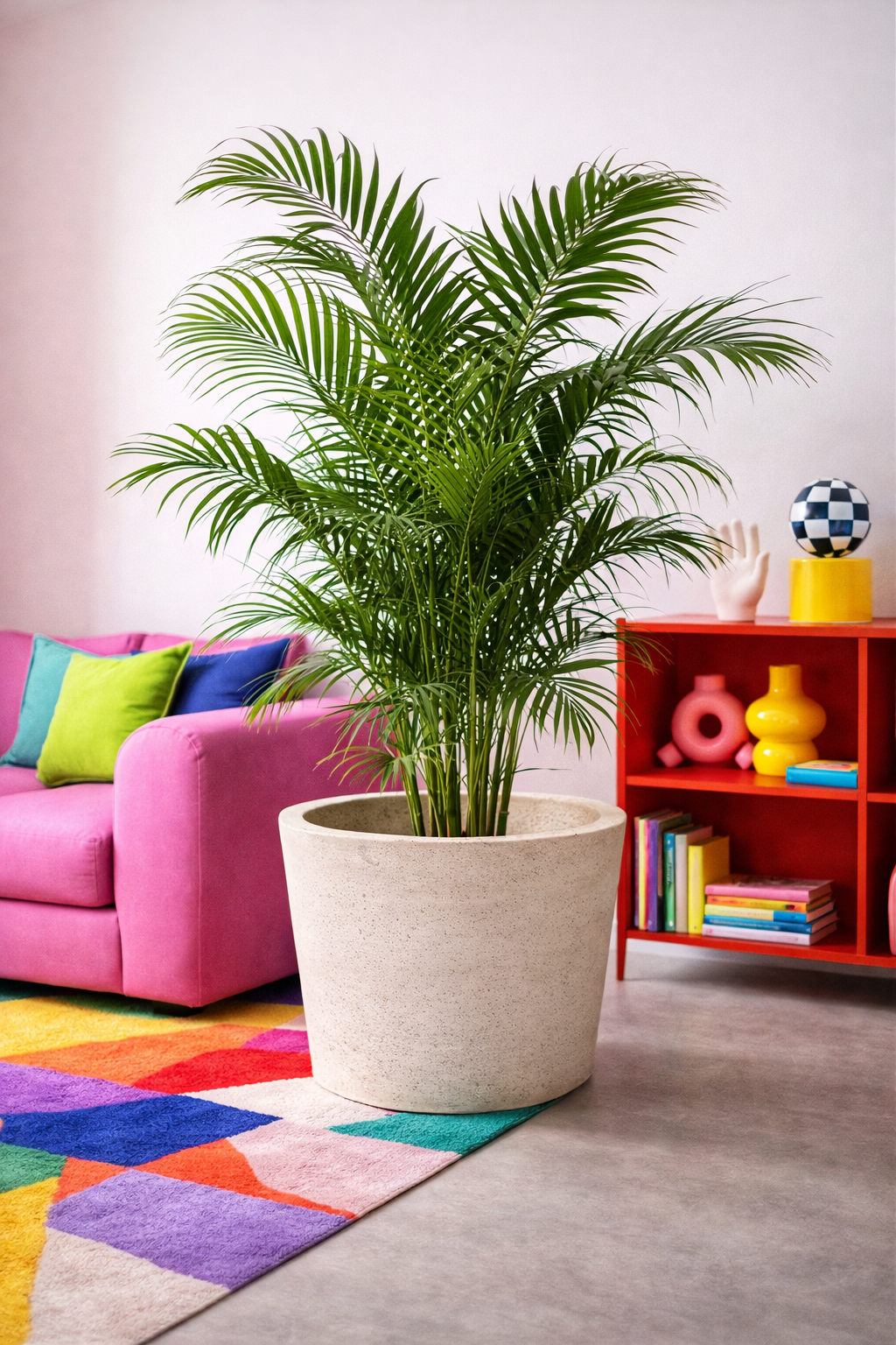 Cache-pot Beige Patiné – Grand cache-pot décoratif en fibre de pierre