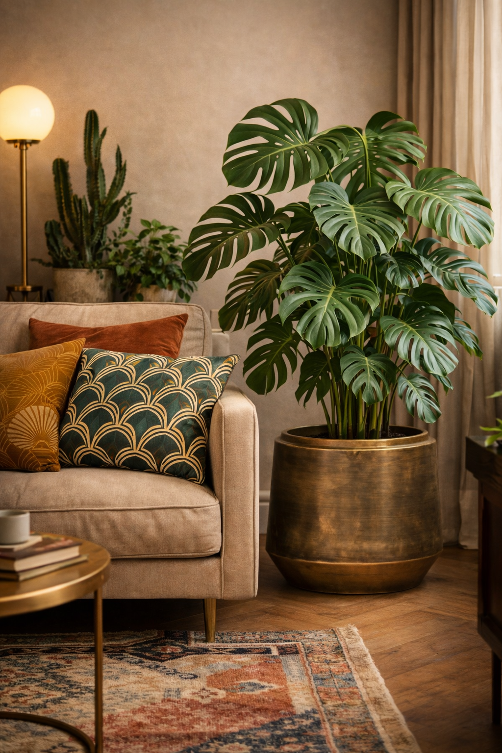 Vintage Gold Indigo Pot – Vintage gold metal planter – Ø33 / Ø46 / Ø58