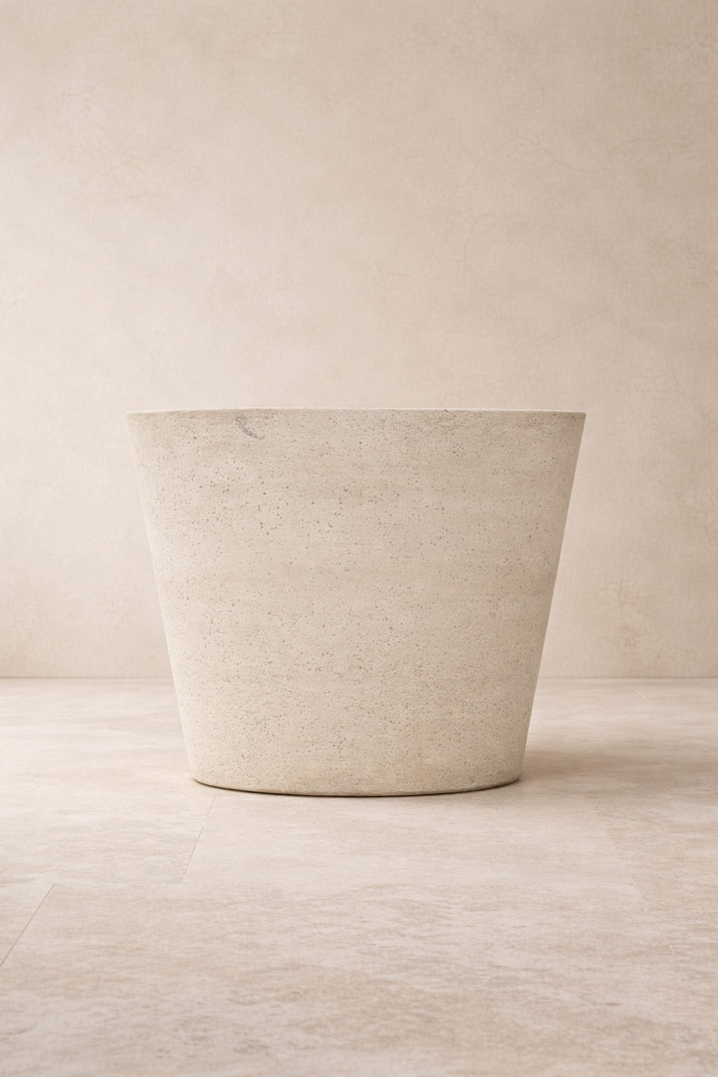Cache-pot Beige Patiné – Grand cache-pot décoratif en fibre de pierre