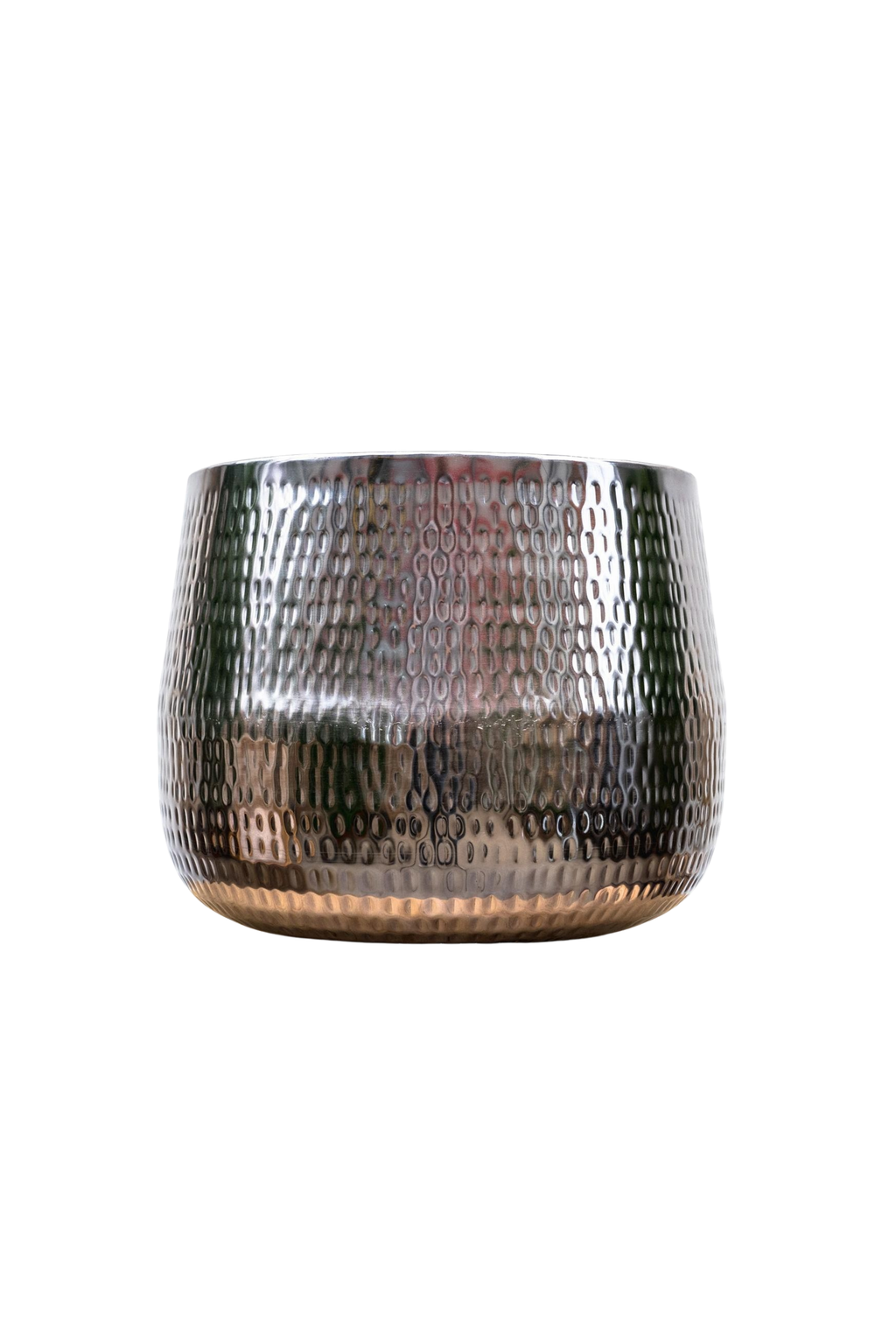 Jenna Lead Anthracite Hammered Cachepot – Contemporary Ceramic Planter