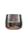 Jenna Lead Anthracite Hammered Cachepot – Contemporary Ceramic Planter