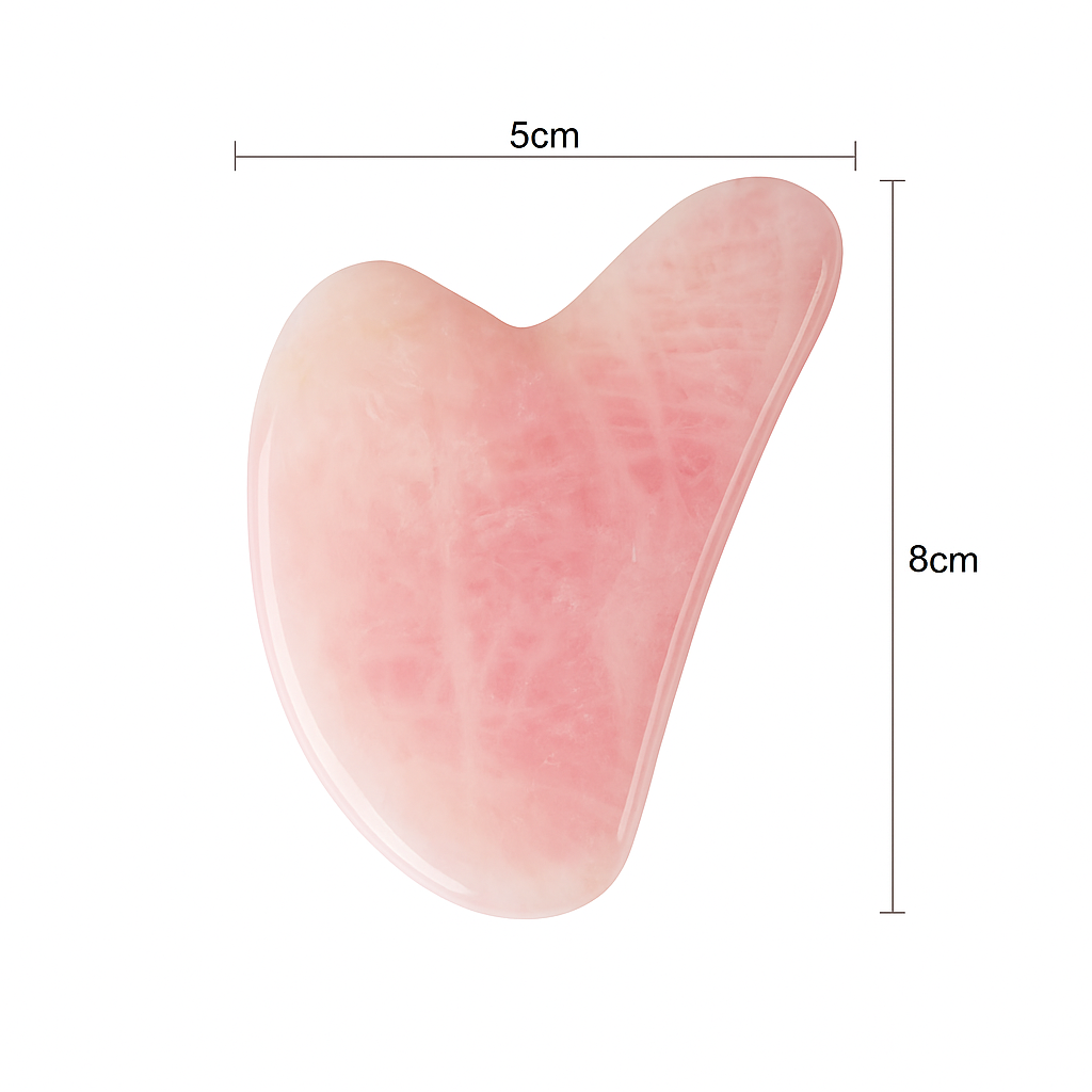 Gua Sha en Quartz Rose & Jade Naturel – Massage Facial Ancestral