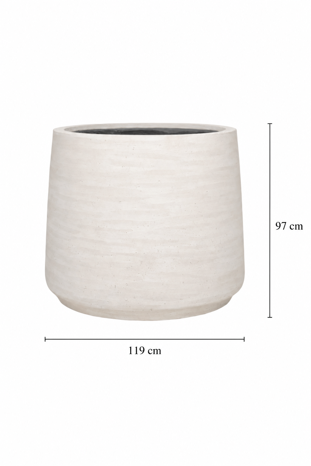 Jumbo Patt Washed Ivory Cachepot