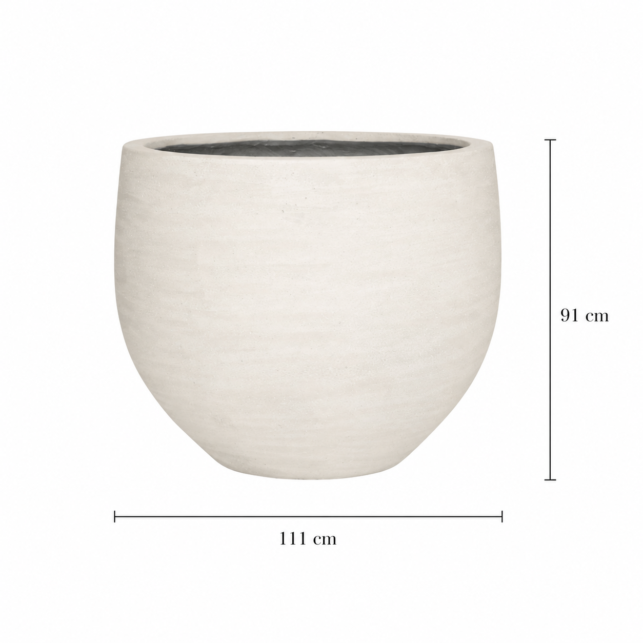 Jumbo Orb Washed Ivory Cachepot