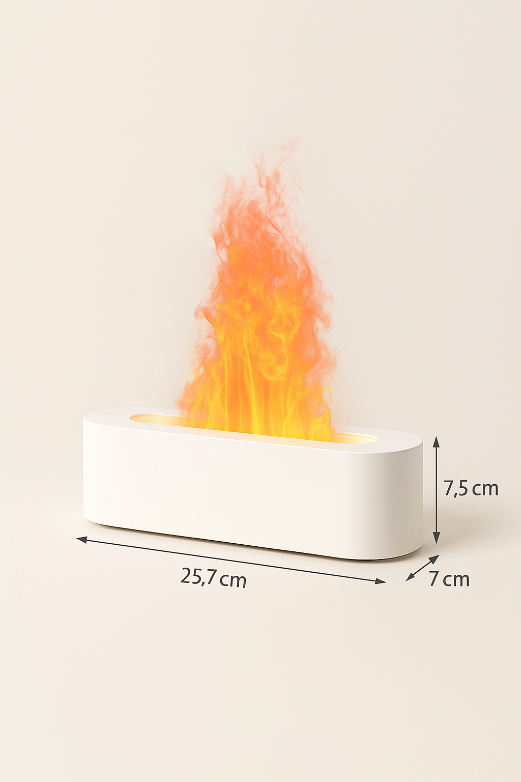 Diffuseur d’Arômes à Effet Flamme – Design Élégant et Atmosphère Cocooning (Blanc)
