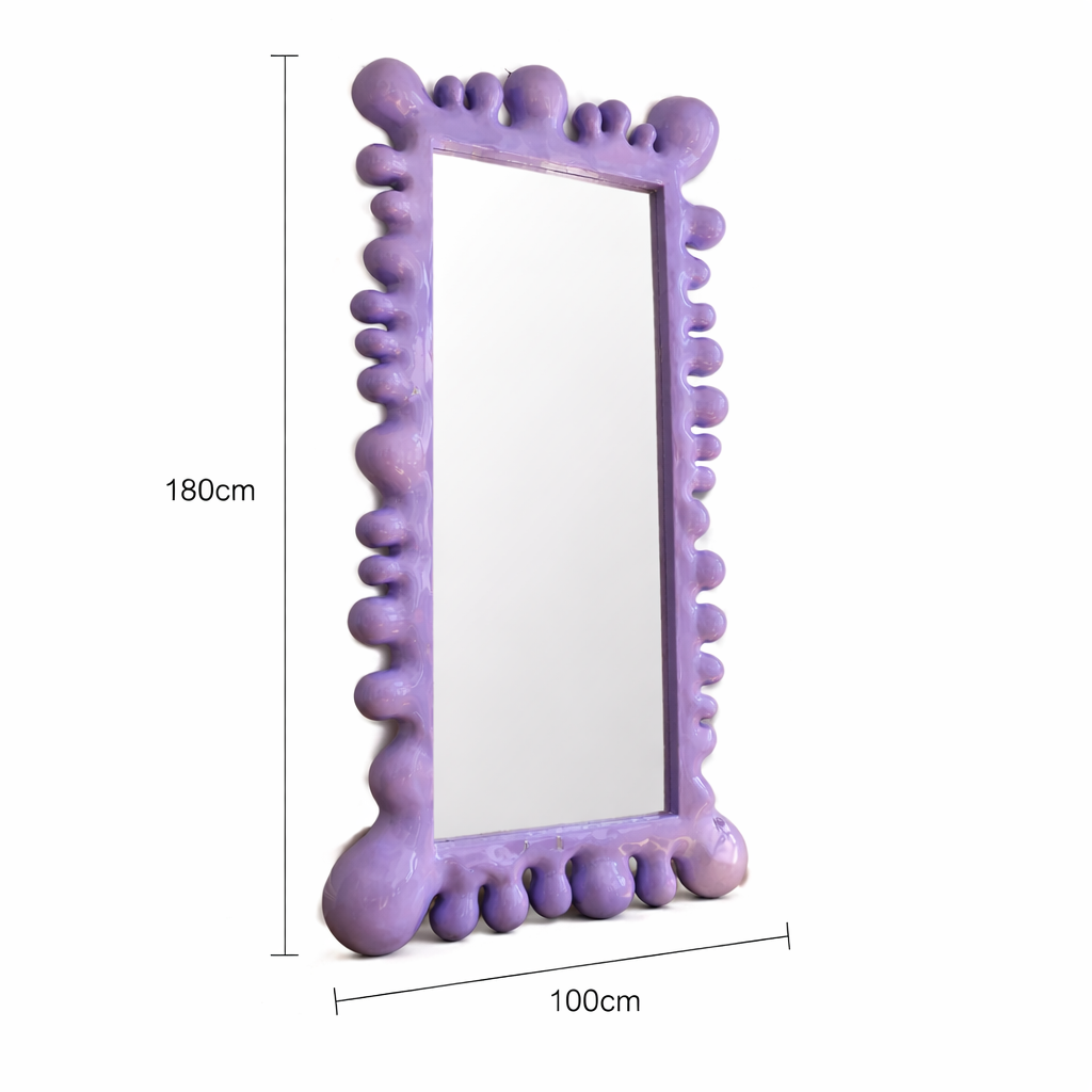 Miroir Pleine Longueur Arty Lilas – Cadre Sculptural 100 × 180  cm