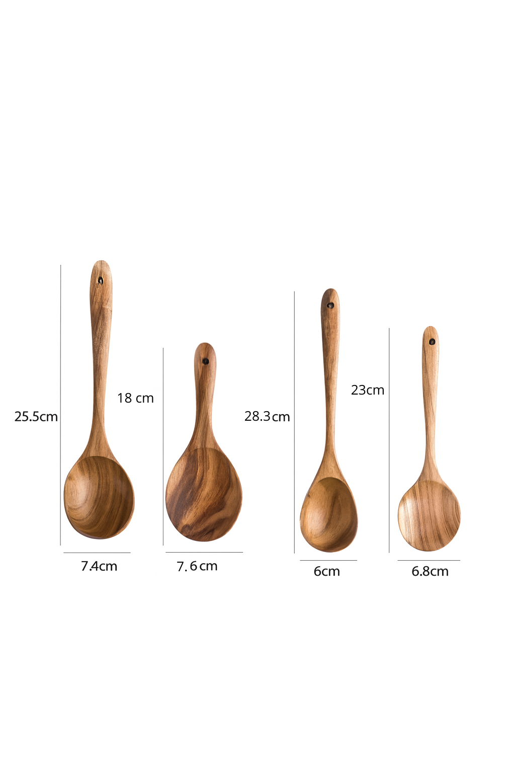 Ensemble d’Ustensiles de Cuisine en Bois avec Pot – Kit 8 pièces Premium (Cuillères, Spatules, Louche, Fourchette) – Éco-responsable & Durable