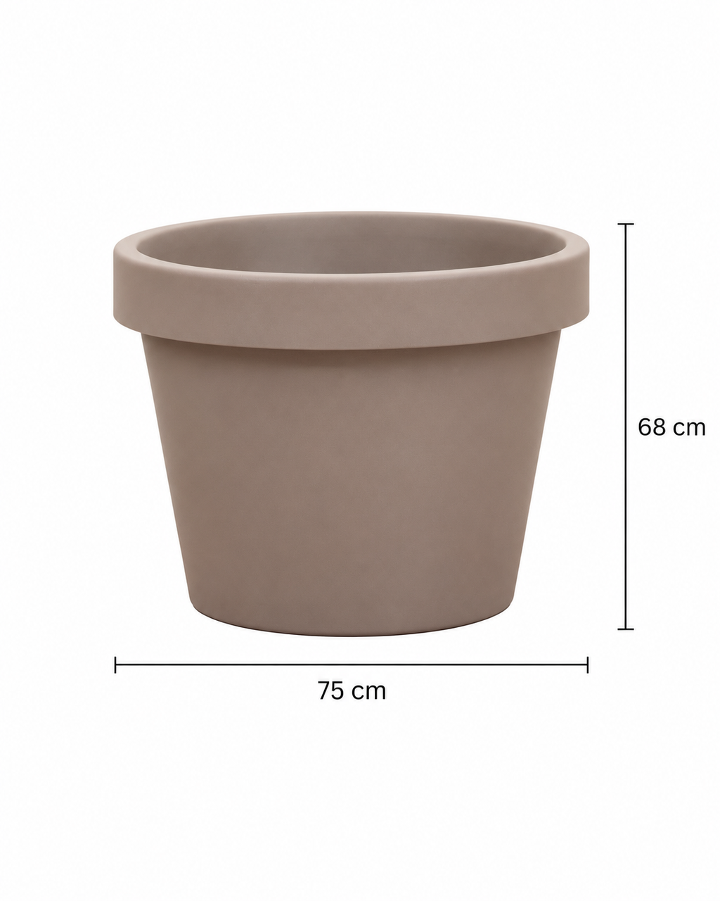 Lira Taupe – XXL stone-effect pot – Ø65 / Ø75 cm