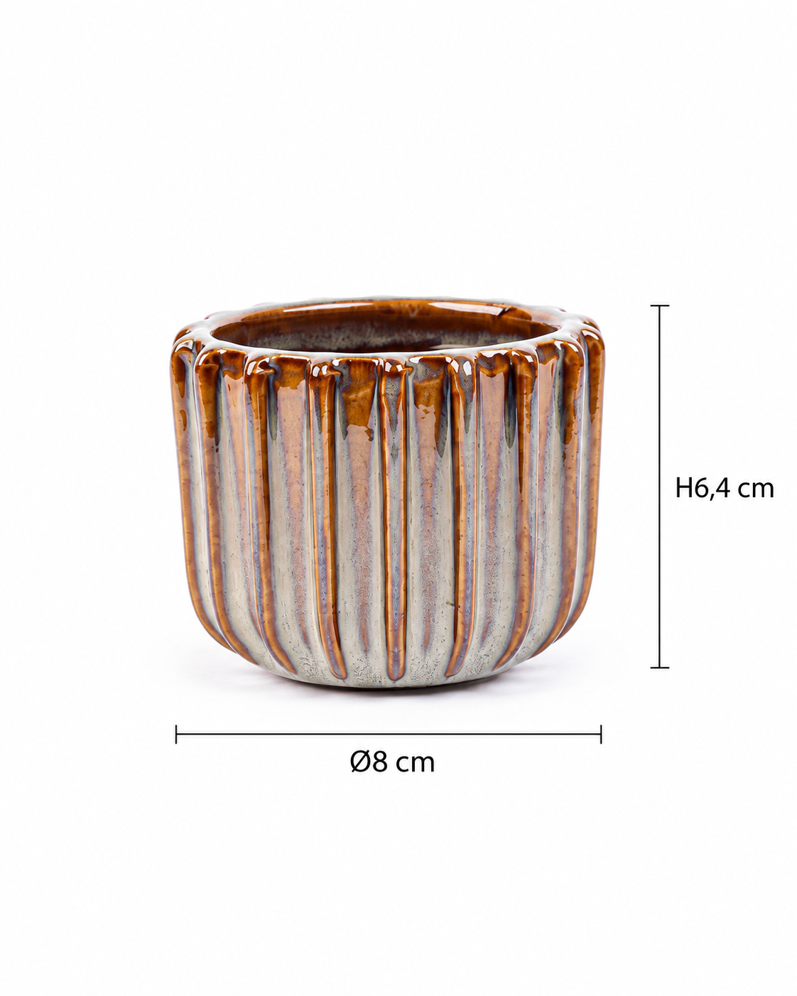 Barcelone – Lot de 6 mini cache-pots en céramique – env. Ø8 × H6,4 cm