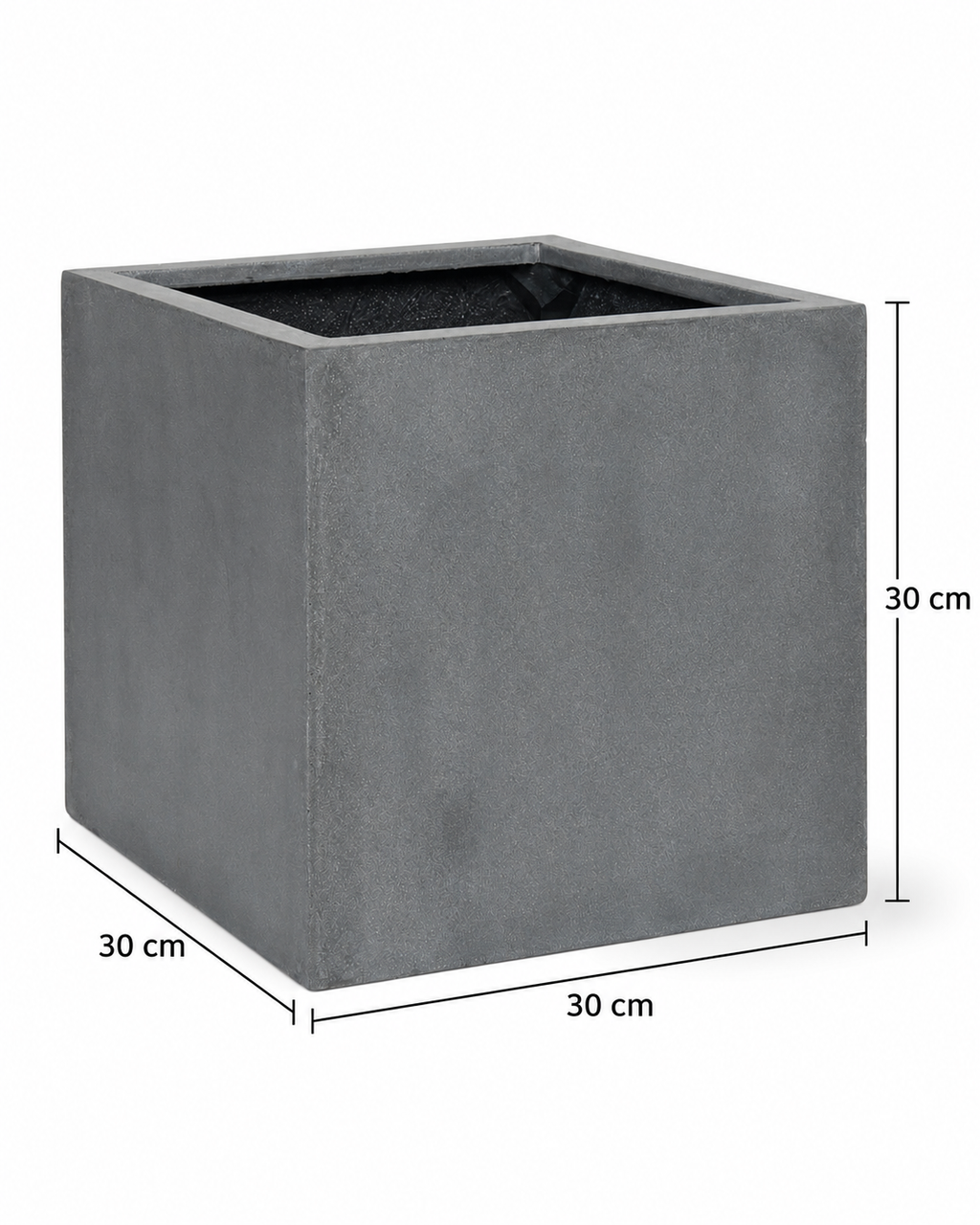 Grey Block – Contemporary decorative pot – Ø30 × H30 cm