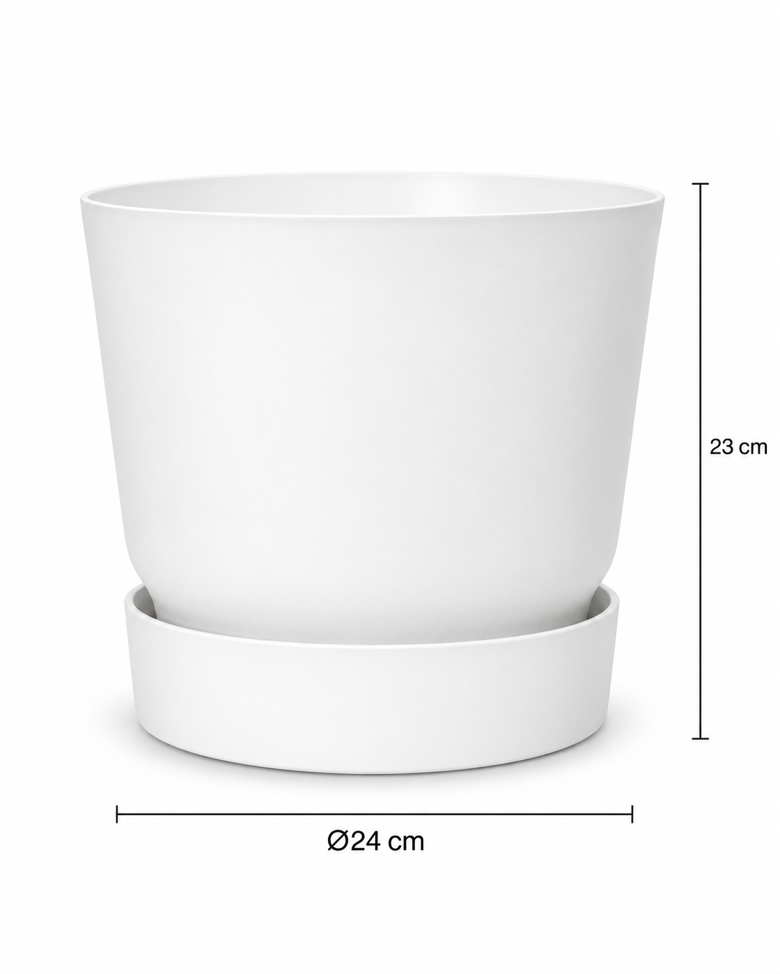 Elho Greenville Rond Blanc – Pot avec réservoir d’eau – Ø14 à Ø39 cm