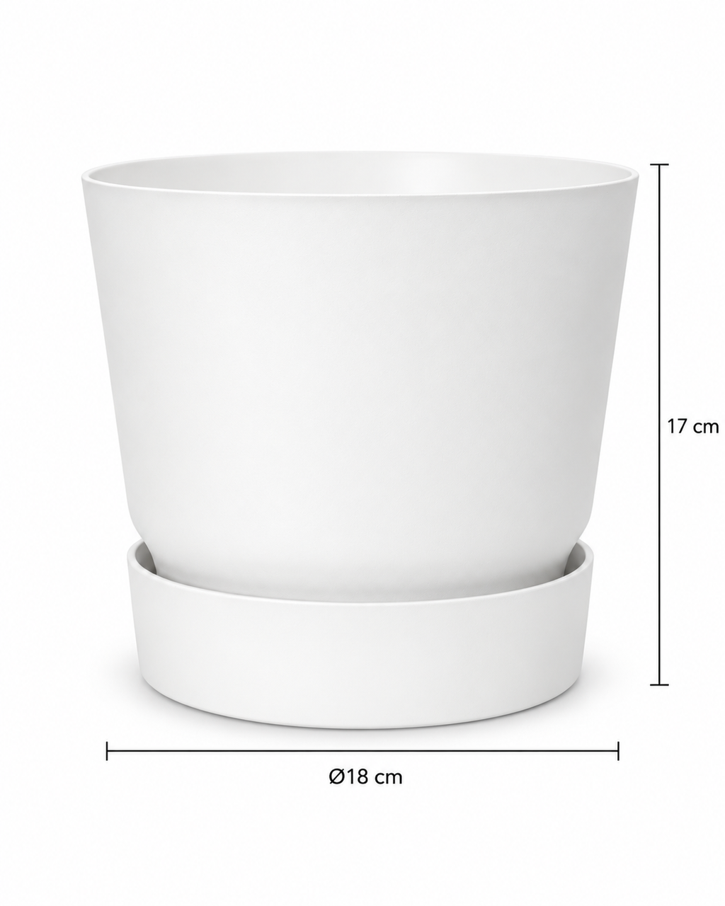 Elho Greenville Rond Blanc – Pot avec réservoir d’eau – Ø14 à Ø39 cm