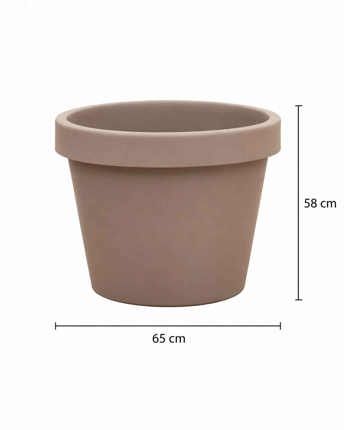 Lira Taupe – XXL stone-effect pot – Ø65 / Ø75 cm