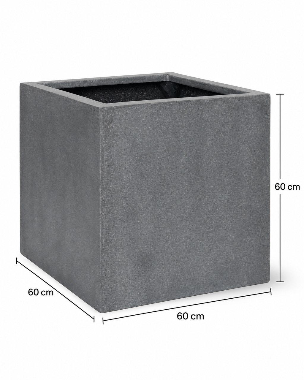 Grey Block – Contemporary decorative pot – Ø30 × H30 cm