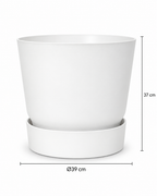 Elho Greenville Rond Blanc – Pot avec réservoir d’eau – Ø14 à Ø39 cm