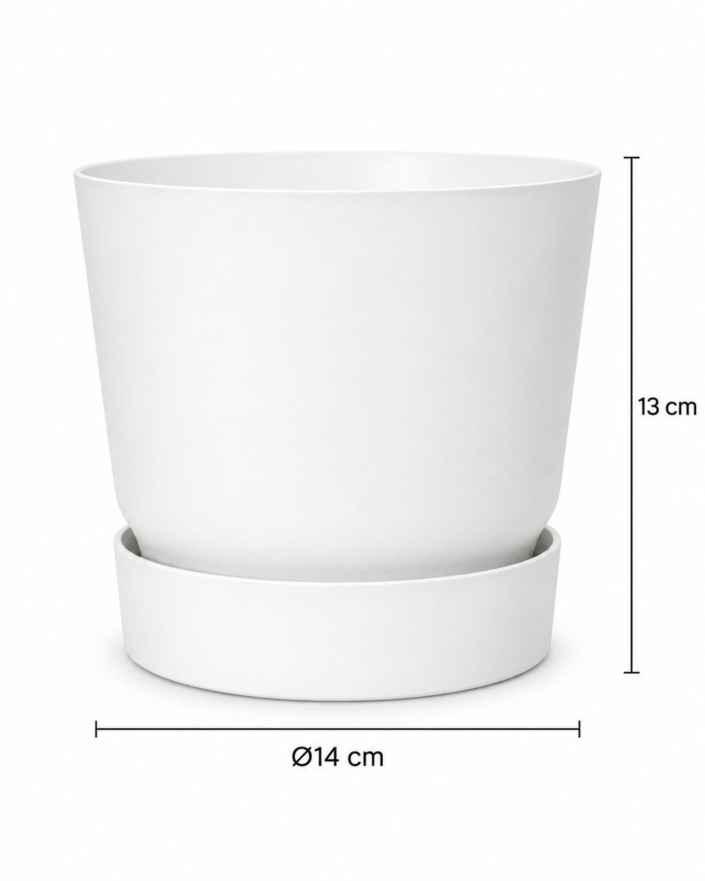 Elho Greenville Rond Blanc – Pot avec réservoir d’eau – Ø14 à Ø39 cm