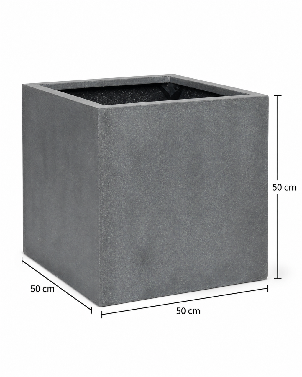 Grey Block – Contemporary decorative pot – Ø30 × H30 cm